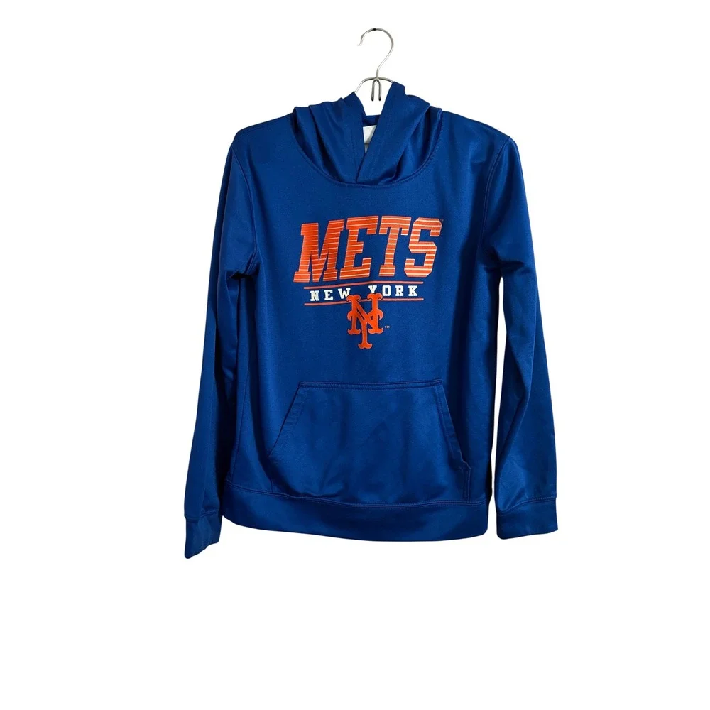 MLB Genuine Merchandise New York Mets Youth Hoodie Blue Orange Size L 14/16